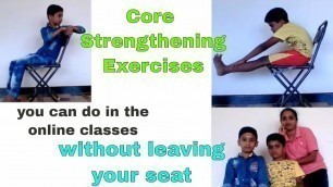 'Chair Exercises for kids/Chair workout exercises for abs/ core strengthening exercises in tamil'