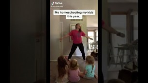 Crazy mom teaching kids at home ABC song  hip hop dance
