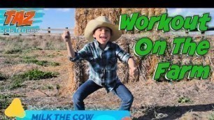 'FUN Fitness Workout for Kids - ON THE FARM! Featuring Music from CALE MOON! (PE and Family Exercise)'