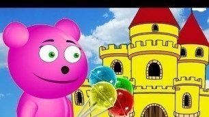 'Mega Gummy Bear eating colors Lollipop finger family for children'