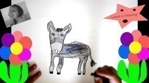 'How to draw a donkey |  Coloring and painting art hub for kids | Easy drawing step by step'