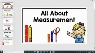 'Measurement Introduction for Kindergarten'