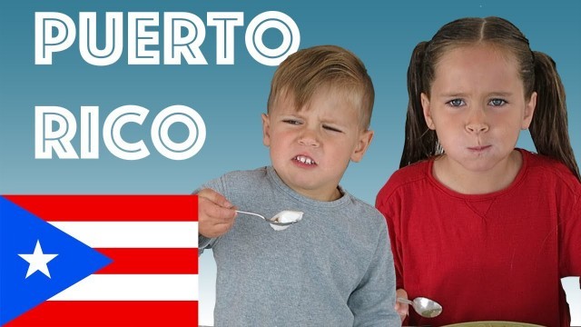 'Kids try food from Puerto Rico | Tembleque'