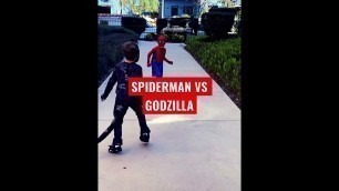 'SPIDERMAN VS GODZILLA FIGHT| KIDS SHORT MOVIE'