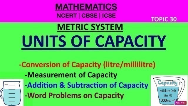 'Measurement Of CAPACITY| METRIC SYSTEM [Unit Conversion](Word Problems/Add/Sub OF CAPACITY)1-12'