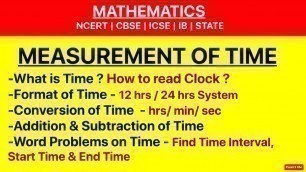 'Measurement of Time | Conversion of Time'