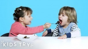 'Kids Try Chocolate Dishes from Around the World | Kids Try | HiHo Kids'