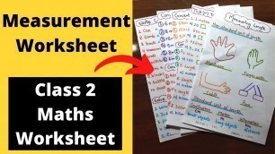 'Worksheet For Class 2 Maths | Measurement Worksheets Grade 2'
