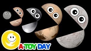 'Hungry DWARF Planets | Planet SIZES for BABY | Funny Planet comparison Game for kids | Planets sizes'