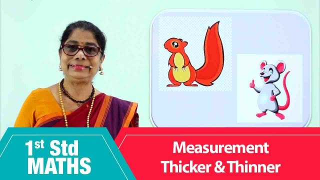 '1st Std Maths | Measurement - Thicker & Thinner | Mathematics Class-1 | Maths for beginners Part-105'