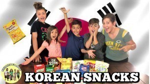 'KOREAN FOOD TASTE TEST | AMERICAN KIDS TRY KOREAN SNACKS | KIDS REACT | PHILLIPS FamBam Challenges'