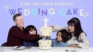 'Kids Try Their Parents\' Wedding Cake | Kids Try | HiHo Kids'