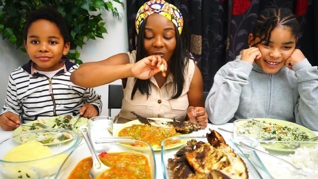 'MY KIDS EAT OKRA FOR THE FIRST TIME | CONGOLESE FOOD MUKBANG'
