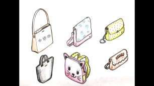 'How to design and draw a Handbag in 3D. Fashion Design for Beginners. Isometric Sketching for kids.'