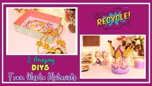 '2 Amazing DIYs From Waste Materials | DIY Ideas  For Kids Room Decoration | Craft Supply Storage'