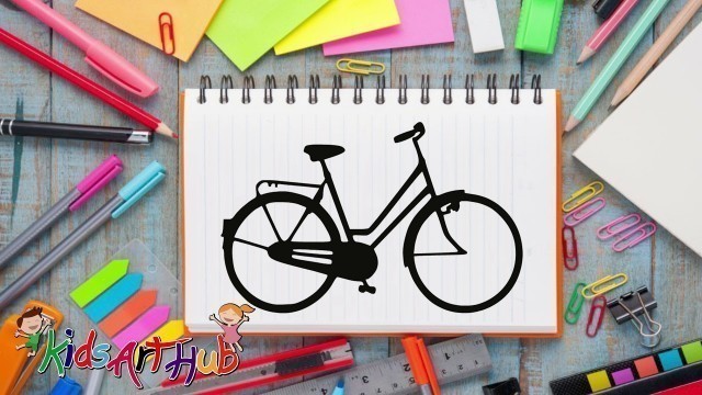 'Learn how to draw bicycle easily in 1 minute| Kids art hub|'