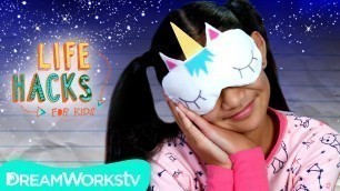 'Unicorn Sleeping Mask + More Bedtime Hacks | LIFE HACKS FOR KIDS'