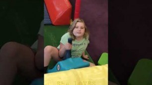 'The rolling slide!!! Our favorite thing at Kids Empire 