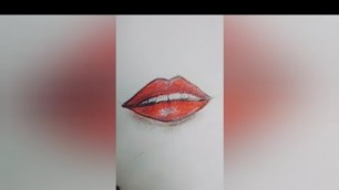 'DREW LIPS WITH PENCIL COLOUR | EASY FOR BEGINNERS | ART HUB |'