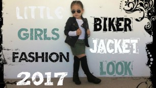 'Little Girls Biker Jacket Look 2017 Fashion Clothes Outfit For Kids/Toddlers'