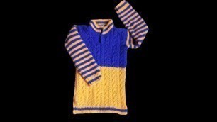 'Double colour sweater Knitting measurement for 6 year old kids'
