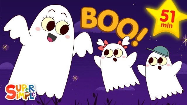 'Five Little Ghosts | + More Halloween Songs | Super Simple Songs'