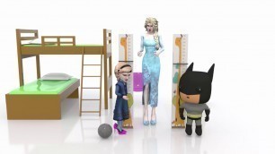 'Frozen Elsa Batman - Superhero Height Measurement Cartoon for Kids'