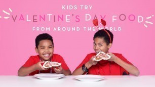 'Kids Try Valentine\'s Day Food From Around The World | Kids Try | HiHo Kids'
