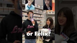 'who is your bias in stray kids? (interview) #shorts #straykids #felix #hyunjin #v #kpop'