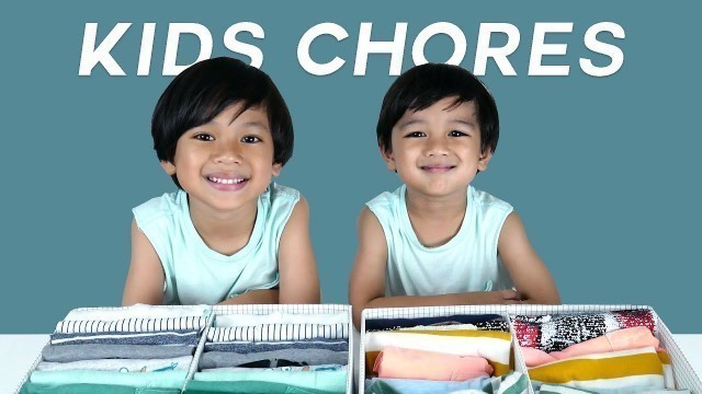 'MOTIVATE KIDS TO DO SIMPLE CHORES: FOLDING CLOTHES | JORDAN & JARED'