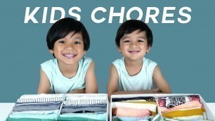 'MOTIVATE KIDS TO DO SIMPLE CHORES: FOLDING CLOTHES | JORDAN & JARED'