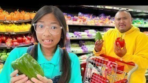 'Wendy and Alex Goes Grocery Shopping for Healthy Food | Kids Cook and Eat Healthy Foods'