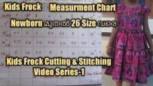 'Kids Frock measurement chart|| Baby Frock Cutting and Stitching Video Series 1'