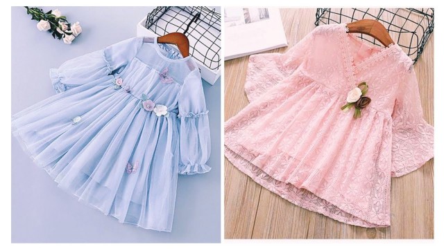 'super stylish lace frock design for kids// net frock design fashion ideas for 2-9 year girls'