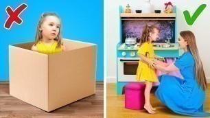 'FUN CARDBOARD DIYS FOR CRAFTY PARENTS || Easy Kid\'s Room Makeover'