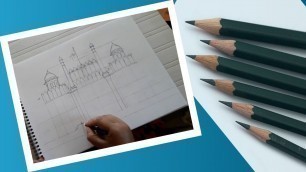 'easy step by step red fort drawing with measurement for kids and beginners//  Art&Craft with PRATIMA'