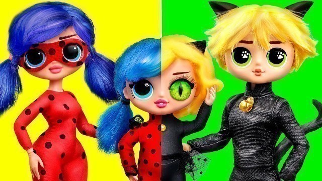 'Ladybug and Cat Noir with Their Kids / 10 LOL OMG DIYs'