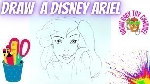 'disney ariel / how to draw a ariel /art for kids hub / step by step /drawing for baby /easy drawings'