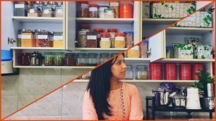 'ORGANISING PANTRY to create space in kitchen|| Kids friendly spot in kitchen.'
