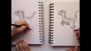'Draw baby Blue from Jurassic World Fallen Kingdom, Art for Kids Hub Style'