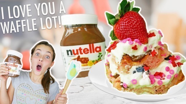'Nutella Valentine Waffles! | Kids Cook Yummy Food'