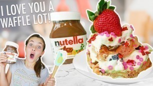 'Nutella Valentine Waffles! | Kids Cook Yummy Food'