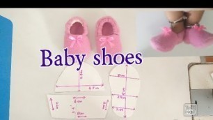 'Baby  shoes  cutting and stitching with measurement'