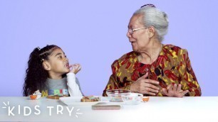 'Kids Share Their Favorite Snacks With Their Great Grandparents | Kids Try | HiHo Kids'