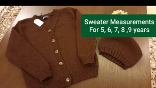 'Sweater Measurements for Children | Knitting Sweater Measurement For 5 to 9 Year Old | Naap'