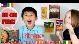 'FILIPINO FOOD CHALLENGE  with Irish kids try Filipino Snacks and Spicy noodles for the first time!'