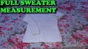 '[Hindi] - Full Measurement of Sweater / Cardigan | For Ladies , Kids |'