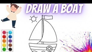 'drawing for kids /how to draw a boat /art for kids hub / step by step /'