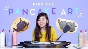 'Kids Try Pancake Art | Kids Try | HiHo Kids'