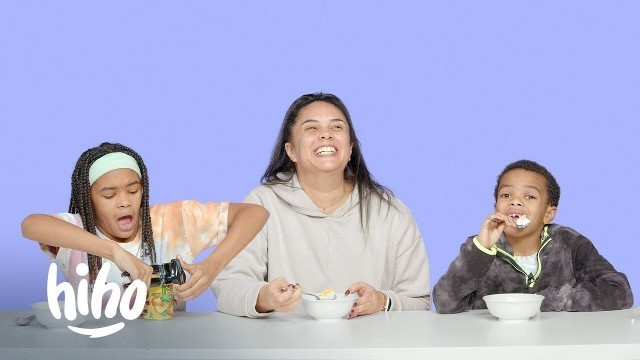 'Siblings Try their Mom\'s Favorite Childhood Snack | Kids Try | HiHo Kids'